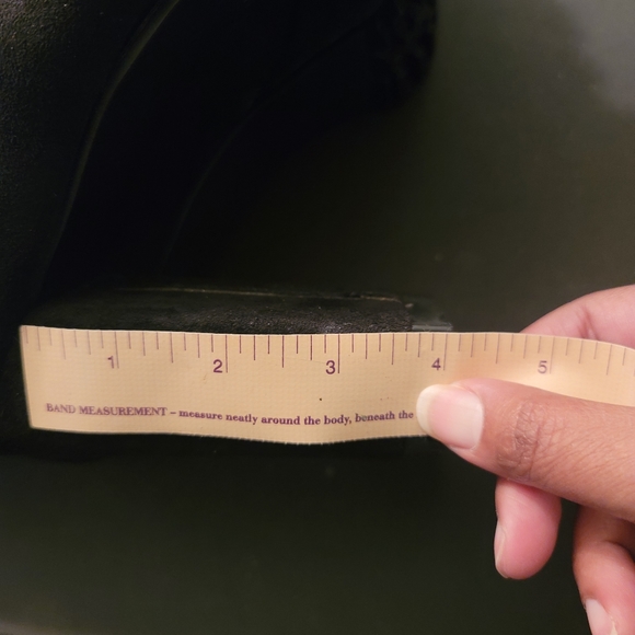 New: Size 11- Black Faux Suede Peep Toe Block Bootie - Picture 2 of 7